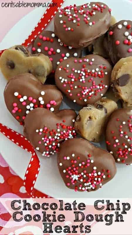 Valentine's Day dessert recipes; chocolate covered cookie dough.