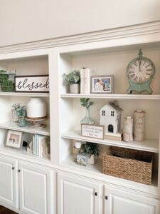 20 Modern Farmhouse Shelf Styling Ideas » Lady Decluttered
