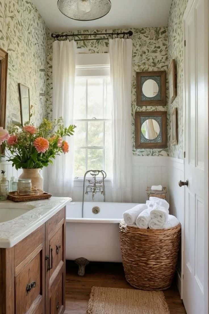 14 Cottage Core Bathroom Decor Ideas » Lady Decluttered