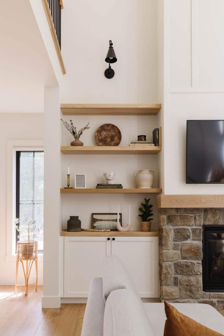 22 Fireplace Built-In Shelf Styling Ideas » Lady Decluttered