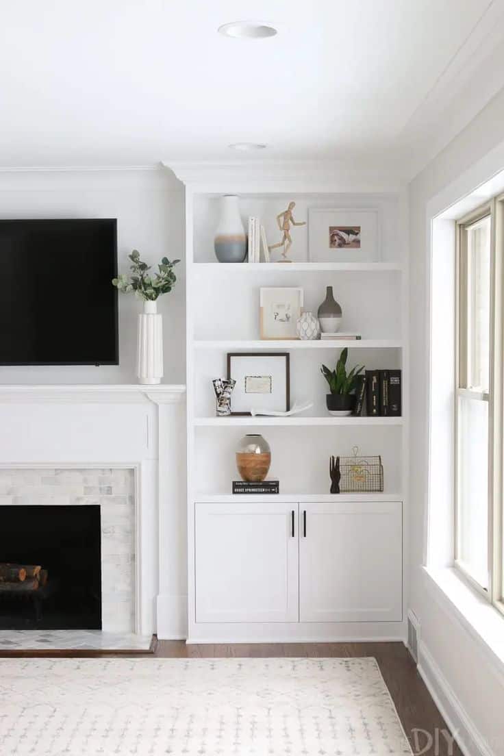 22 Fireplace Built-In Shelf Styling Ideas » Lady Decluttered