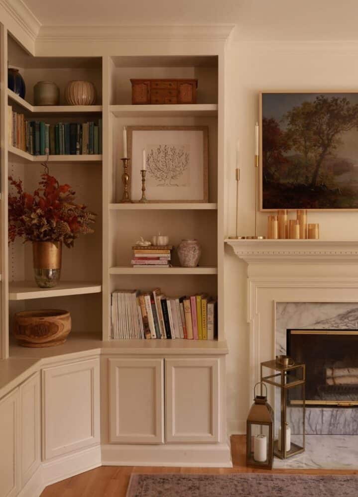 22 Fireplace Built-In Shelf Styling Ideas » Lady Decluttered