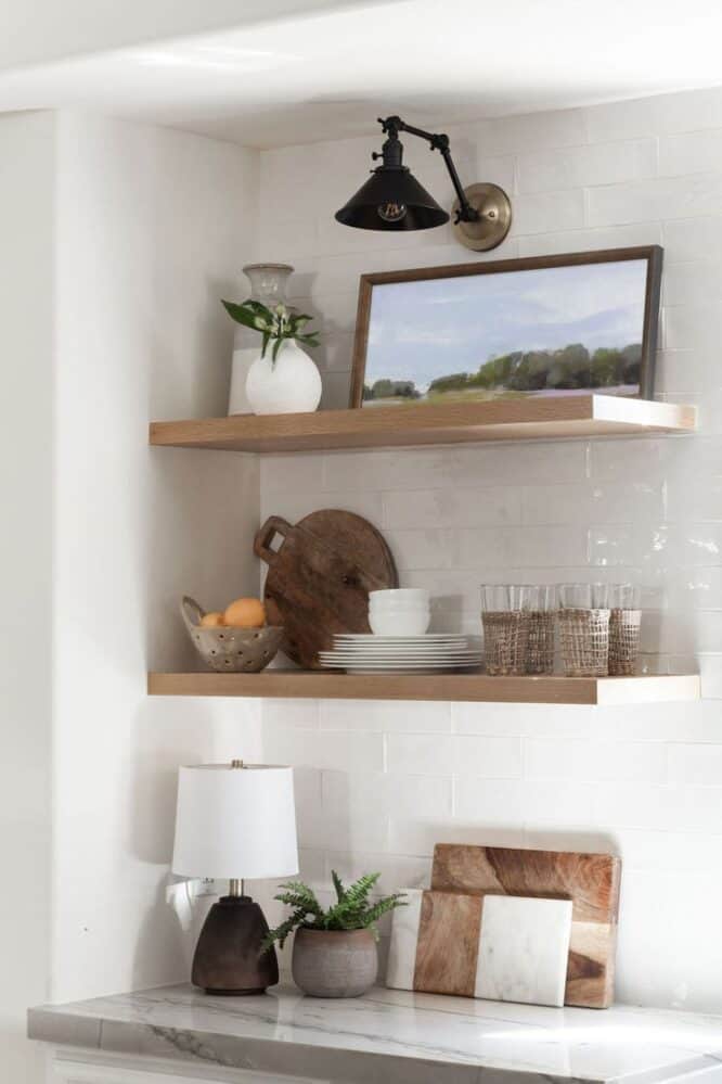 22 Kitchen Shelf Styling Ideas » Lady Decluttered