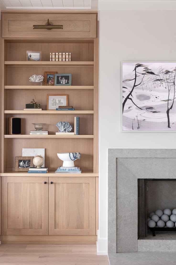 22 Fireplace Built-In Shelf Styling Ideas » Lady Decluttered