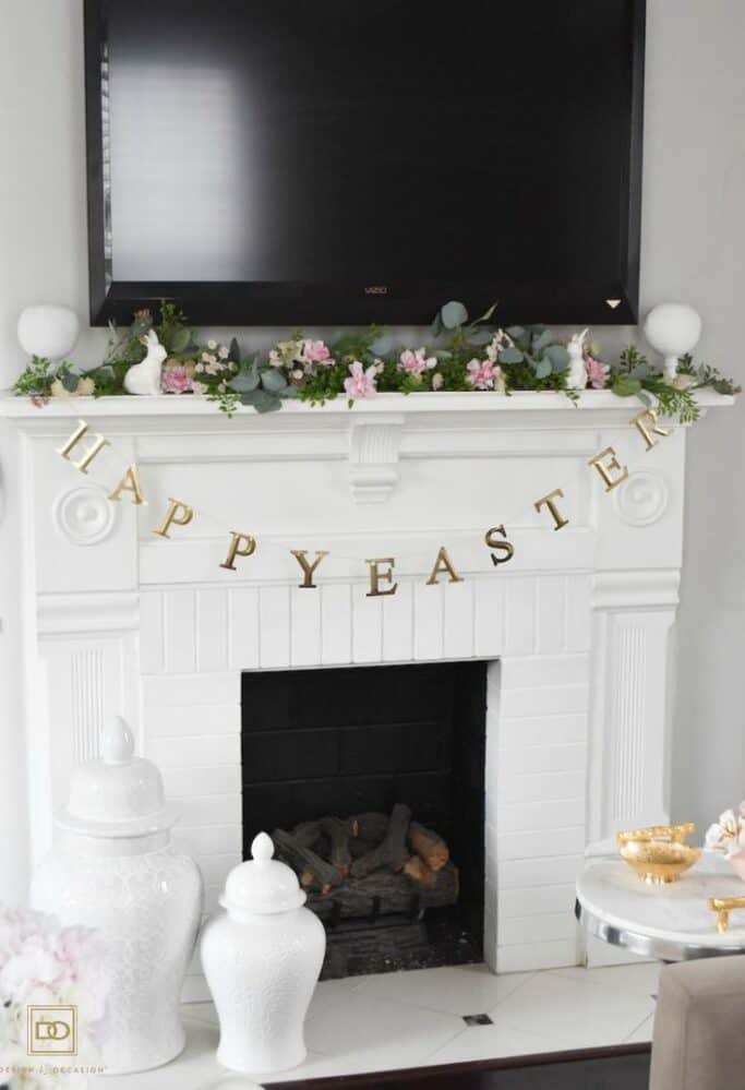 16 Easter Fireplace Mantel Decor Ideas » Lady Decluttered