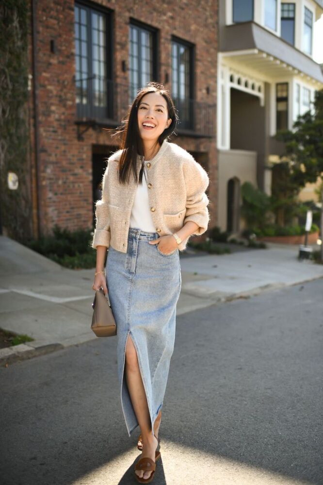 20 Casual Denim Skirt Outfit Ideas Â» Lady Decluttered