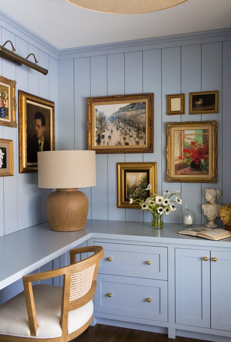 16 Beautiful Blue Home Office Styling Ideas » Lady Decluttered