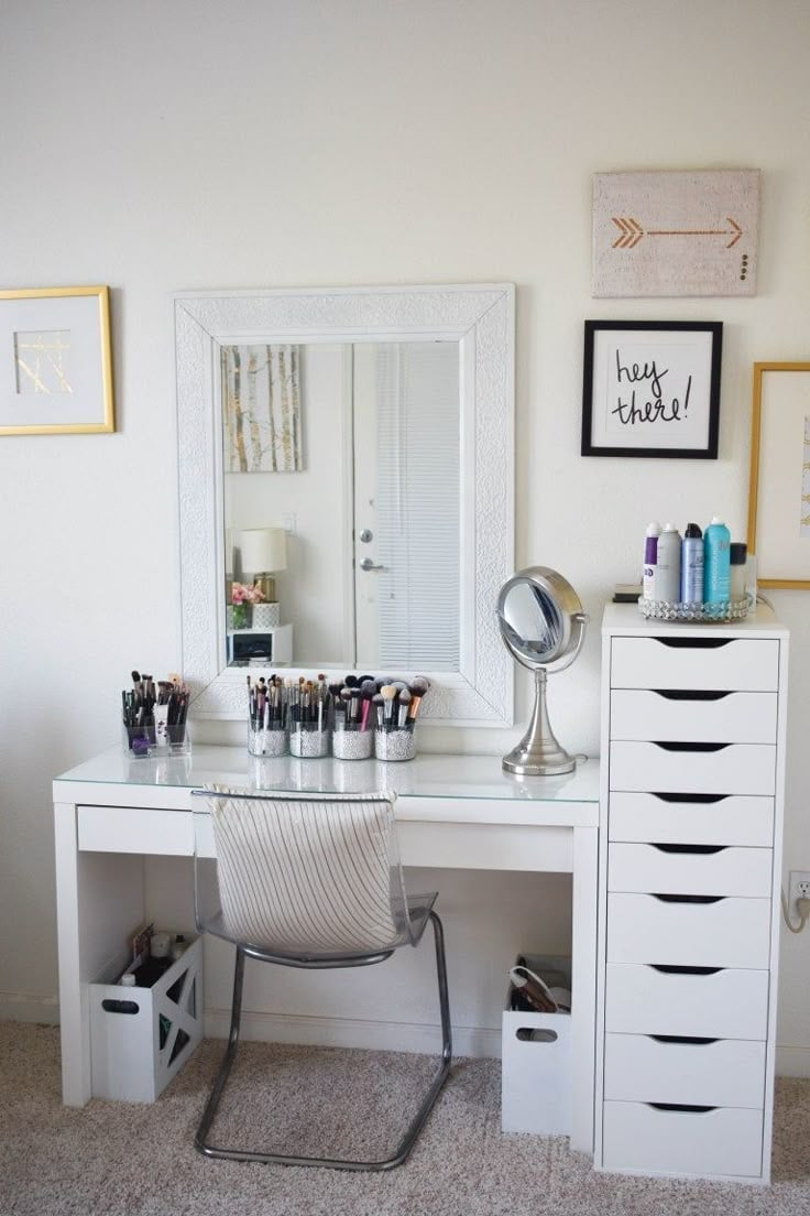 18 Makeup Vanity Organization Ideas » Lady Decluttered
