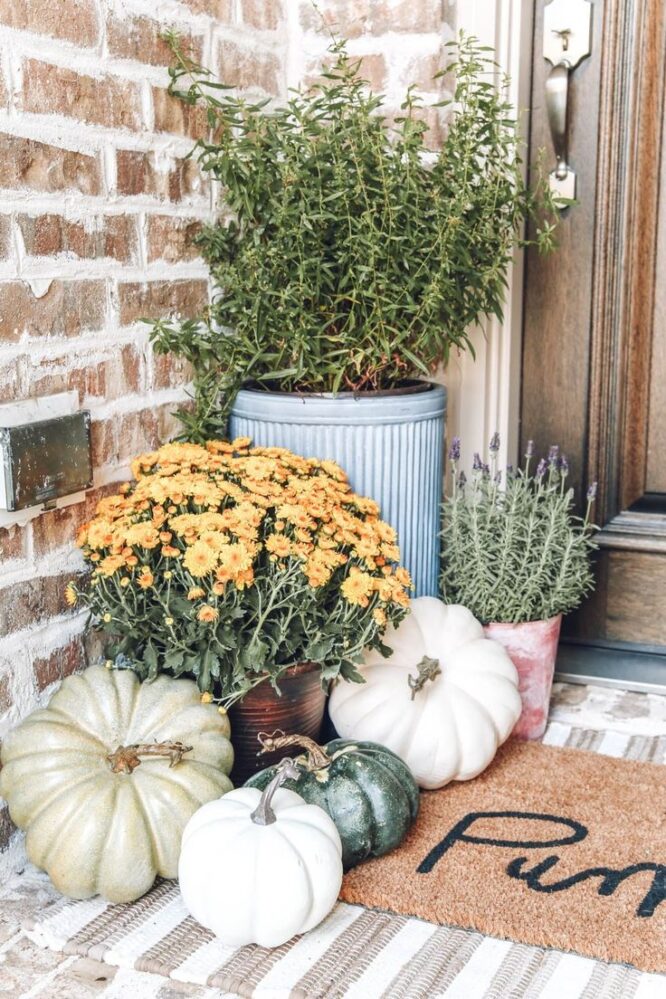18 Mums and Pumpkins Front Porch Decor Ideas » Lady Decluttered