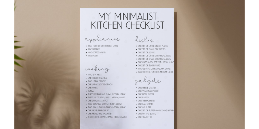 MY MINIMALIST KITCHEN CHECKLIST